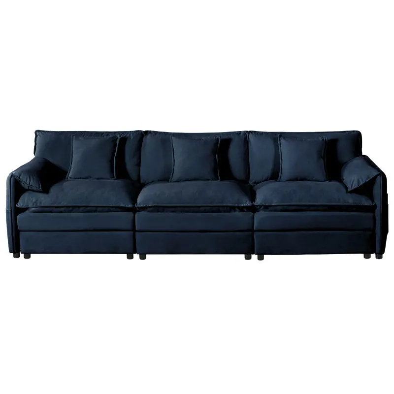 Oversized Deep-Seat Modern Sectional Sofa With Accent Pillows 1