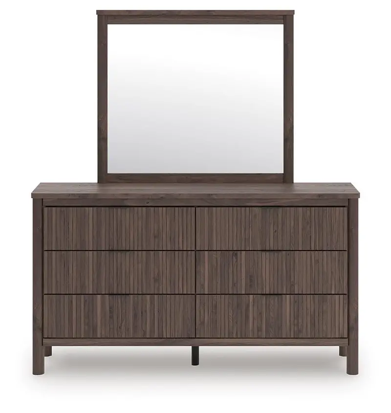 Pamytta 6-Drawer Dresser With Matching Wall Mirror 1