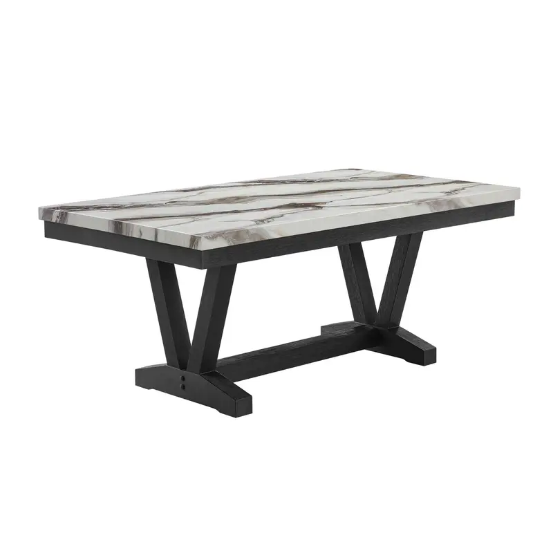Panda Oceanic Black Dining Table And Chair Set 1