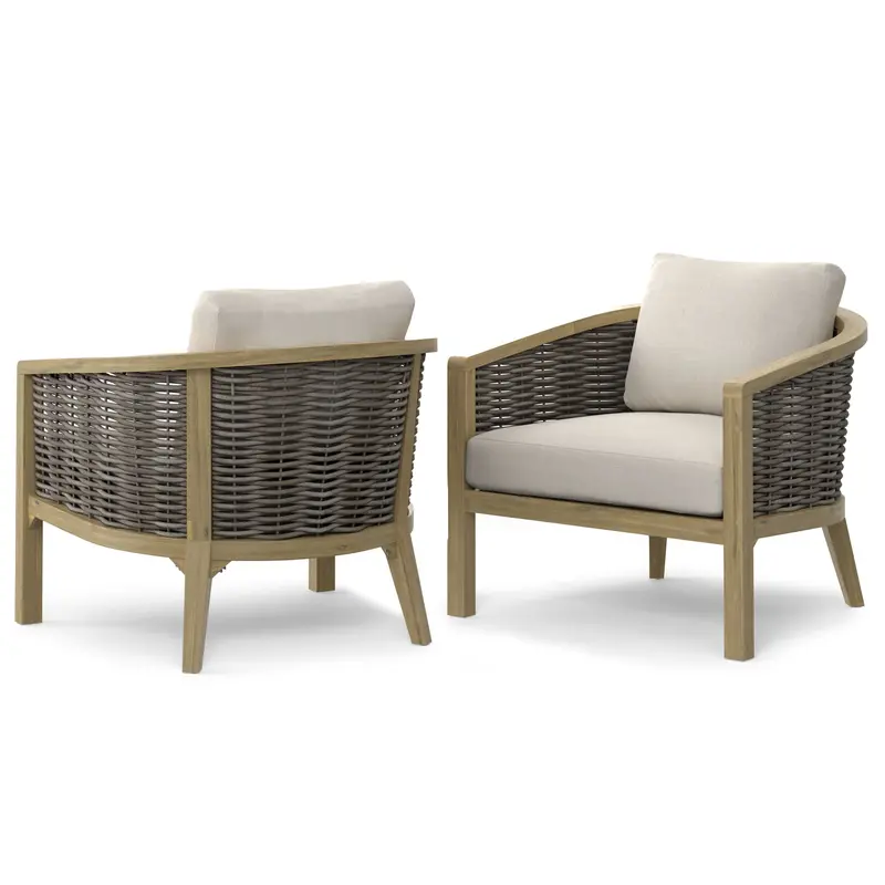Parkside Natural-Finish Outdoor Conversation Chairs (2-Pack) 1