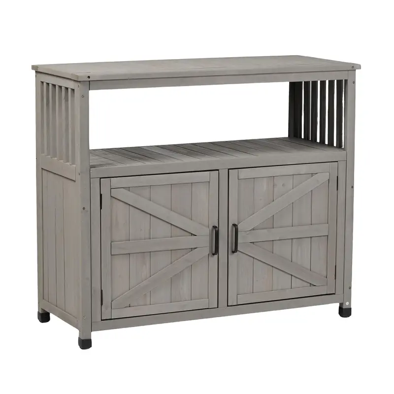 Patio Bar Table Set With Integrated Storage Compartments 1