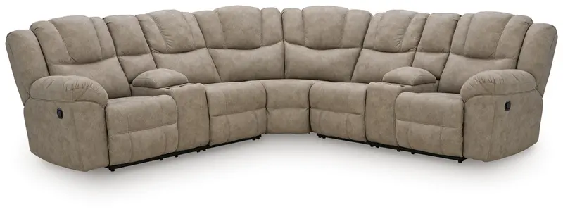 Pearce-Pike Power-Reclining Sectional – 3-Piece Design With Dual Console Tables 1
