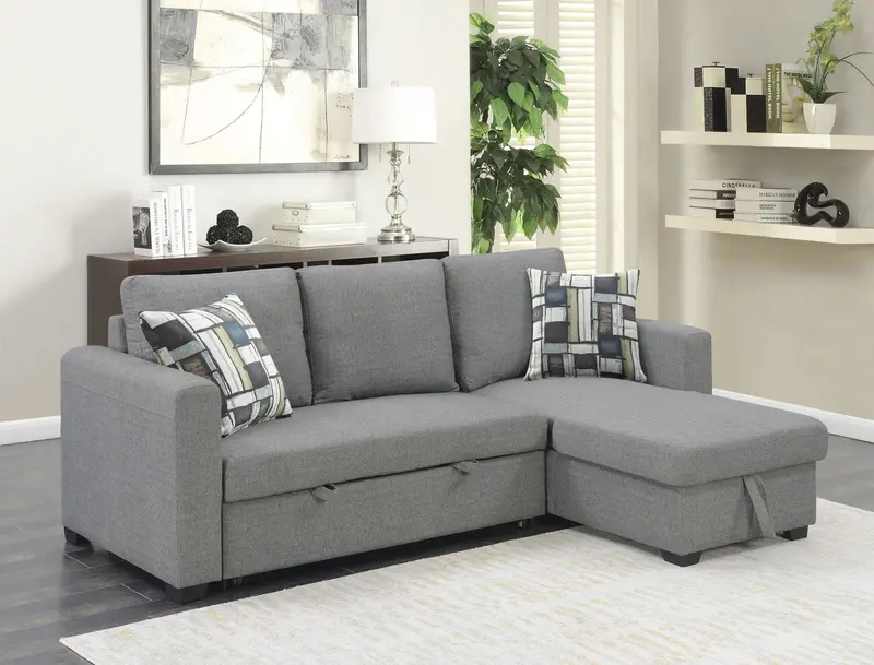Pensole Reversible Pop-Up Sleeper Sectional Sofa 1