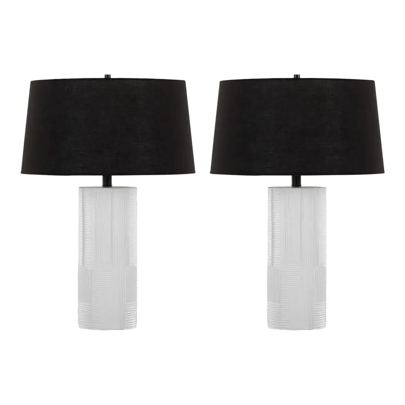 Petra Cream And Black Contemporary Table Lamps – Set Of 2 1