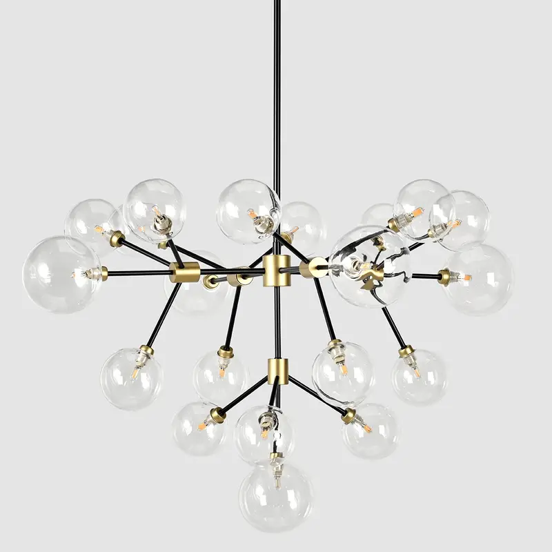Phoenix Modern Chandelier – Matte Black And Brushed Gold Finish 1
