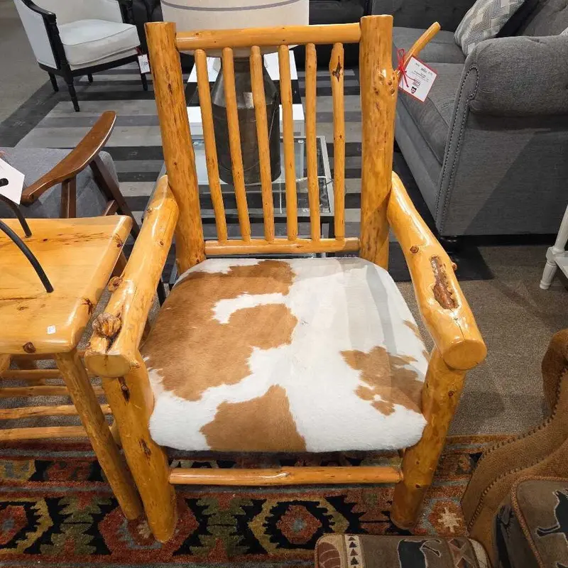 Pinewood And Faux Fur Log-Style Accent Chairs – Lah Collection 1