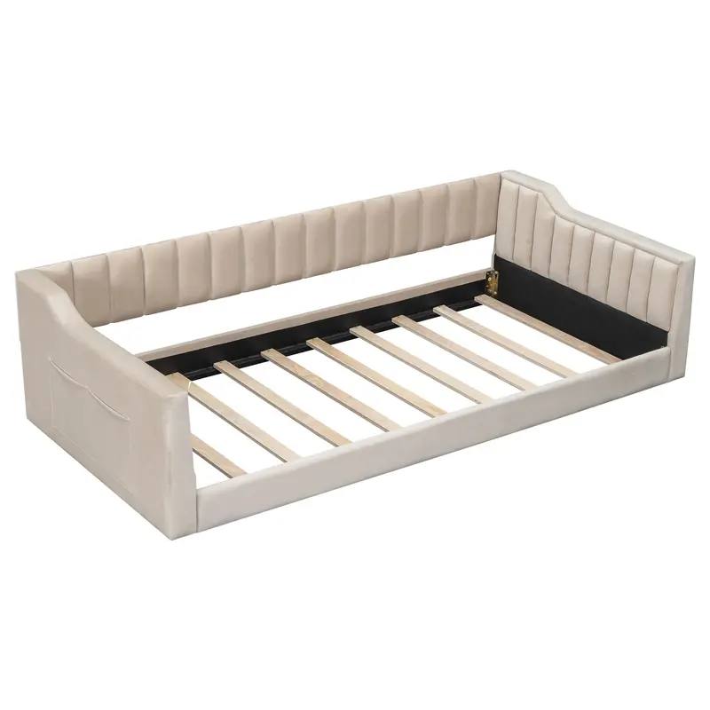 Practical Daybed With Integrated Side Storage Pockets And Slim Profile 2