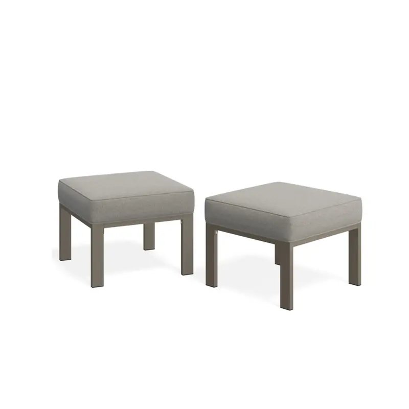 Premium All-Weather Patio Ottomans With Thick, Uv-Protected Cushions (2-Pack) 2
