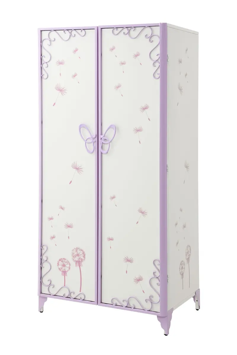 Priya Ii Purple Synthetic Leather Wardrobe With White Accents 1