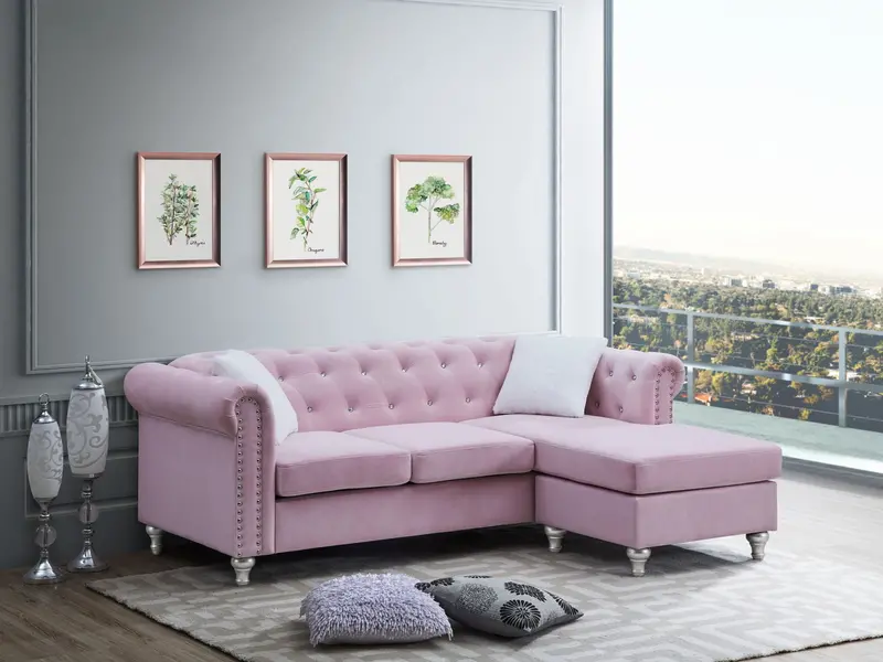 Raisa Chaise Sofa With Curved Comfort Design 1