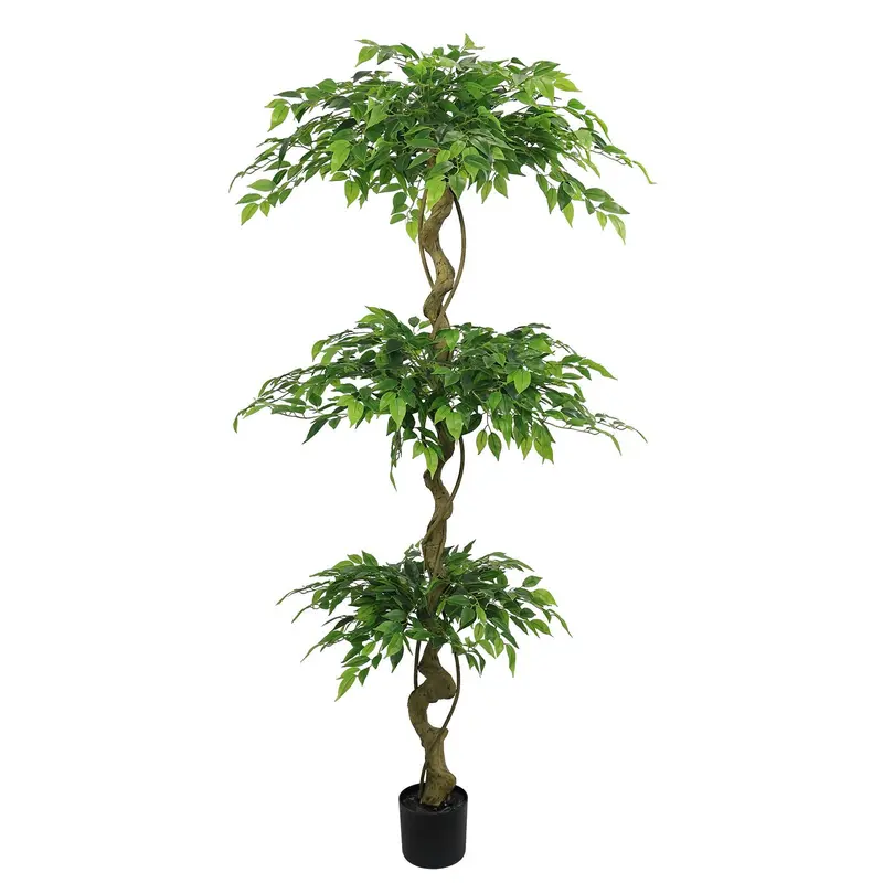 Realistic Artificial Ficus Tree In Decorative Planter For Indoor Spaces 1
