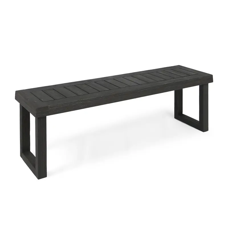 Realm Outdoor Bench – Dark Gray Slat Panel Top And Support Base 1
