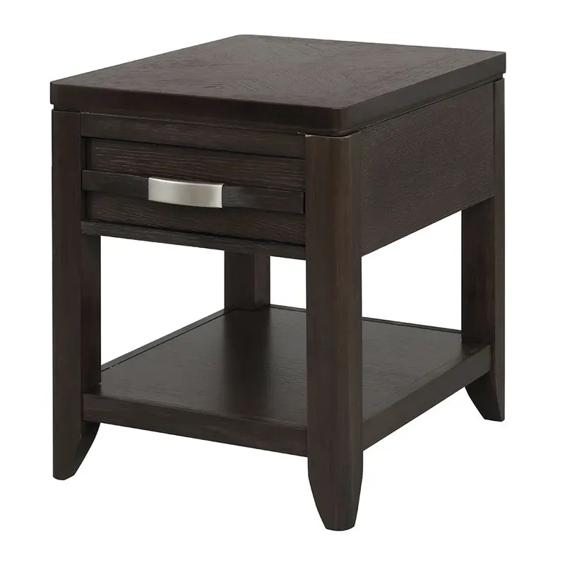 Refined End Table With Curved Legs And Polished Finish For Living Room Accents 1