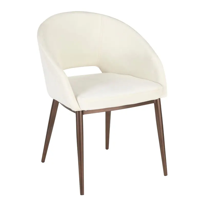 Renee Cream & Copper Lounge Chair – Contemporary Accent Seating With Metallic Accents 1