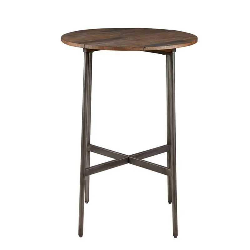 Renu Light Brown Industrial-Style Round Bar Table 1