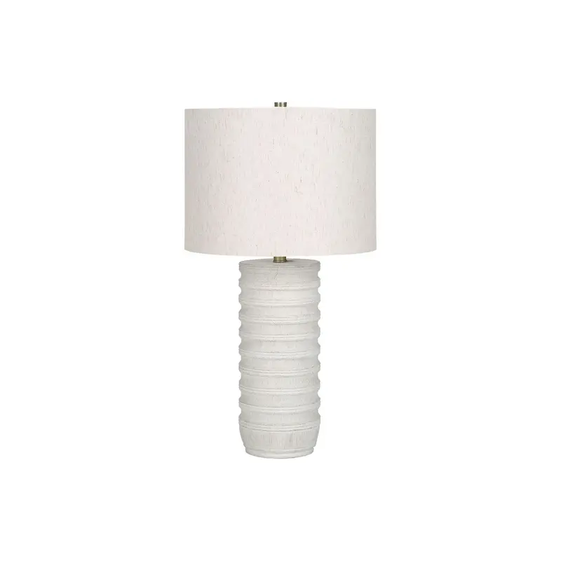 Resin Transitional Table Lamp With Cream-Colored Shade 1