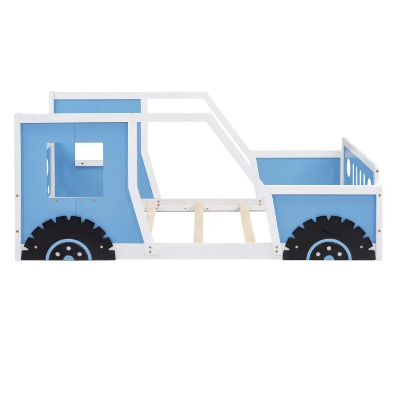 Retro-Inspired Car-Shaped Platform Bed On Rolling Casters 1