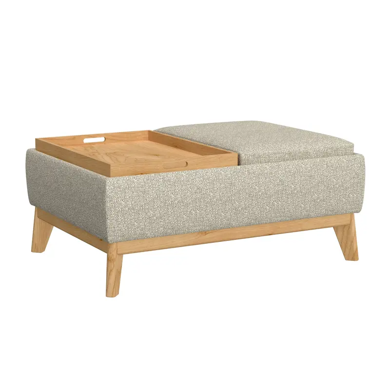 Reverie Gray Reversible Tray Ottoman 1