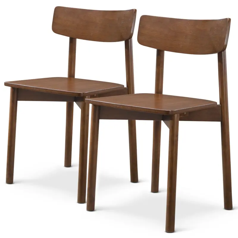 Rich Walnut Dining Chairs – Set Of 2 Classic Design 1