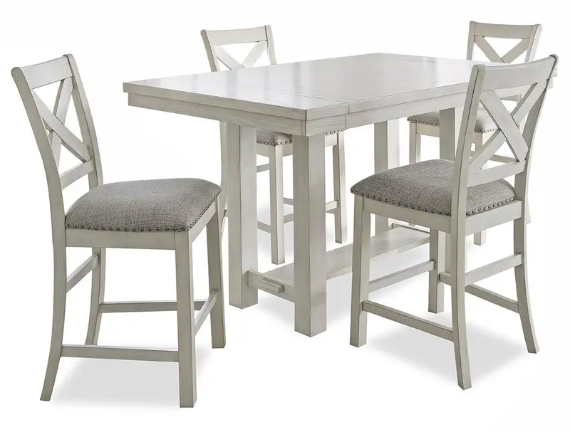 Robbinsdale Counter-Height Dining Table With Four Barstools 1