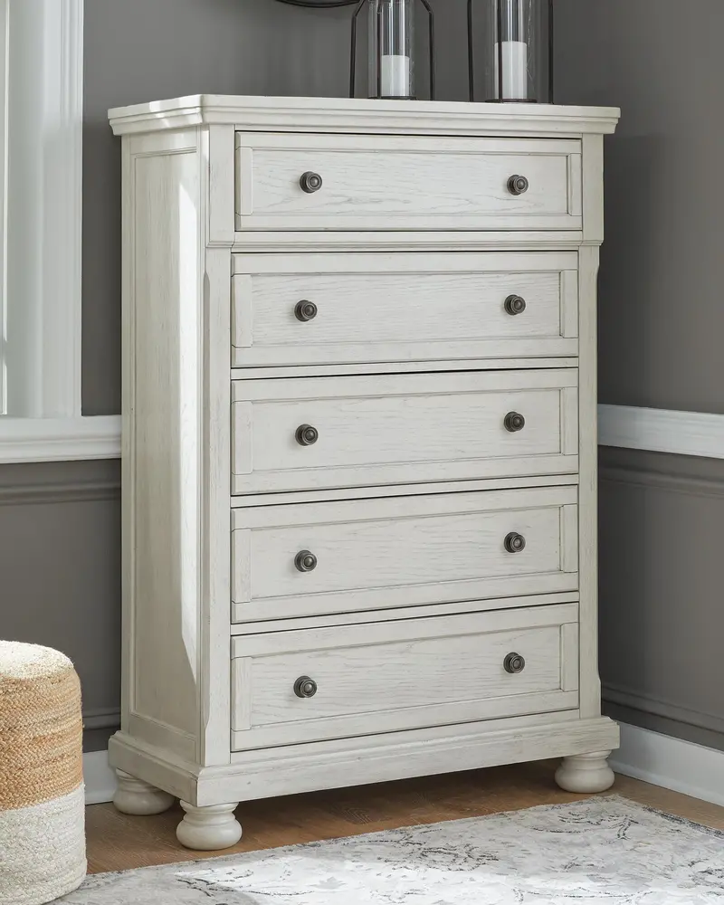 Robbinsdale Five-Drawer Wood Chest For Bedroom Or Living Space 1