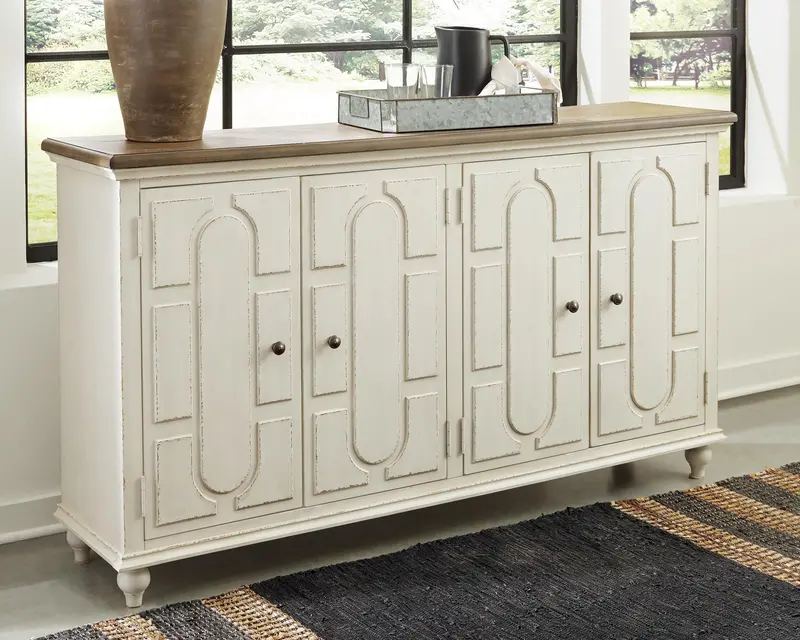 Roranville Wooden Accent Cabinet With Shelves 1