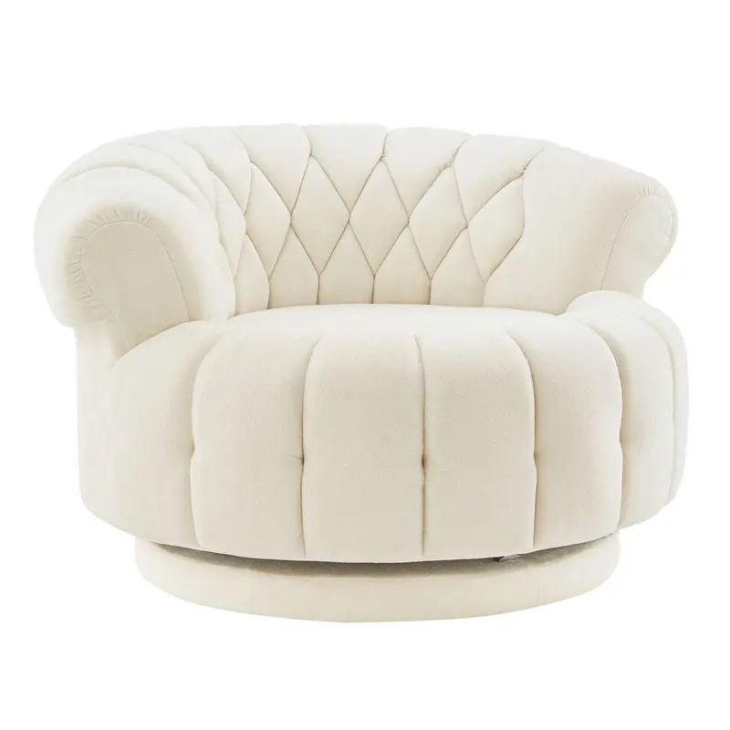 Rotating Round Swivel Accent Chair For Contemporary Living Spaces 1