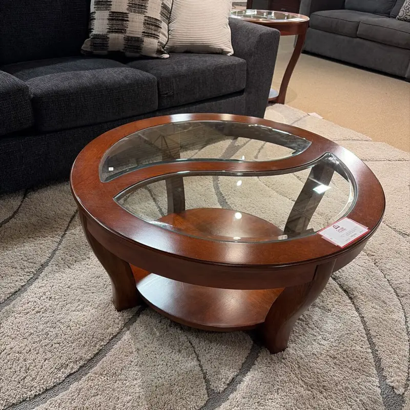 Round Glass Coffee Table – Sleek Living Room Centerpiece 1