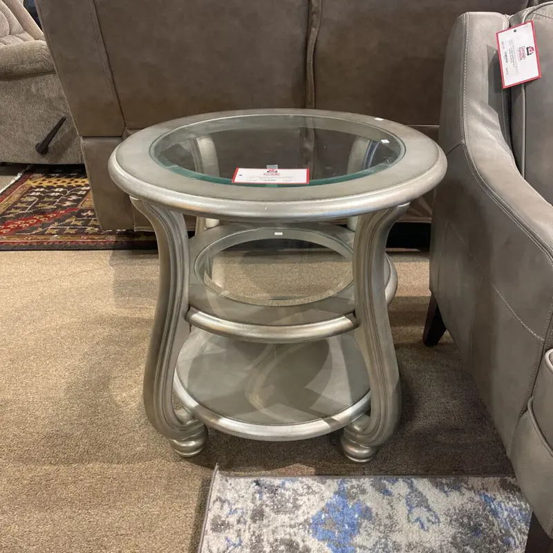 Round Gt Three-Tier End Table – Sleek Metallic Accents 1