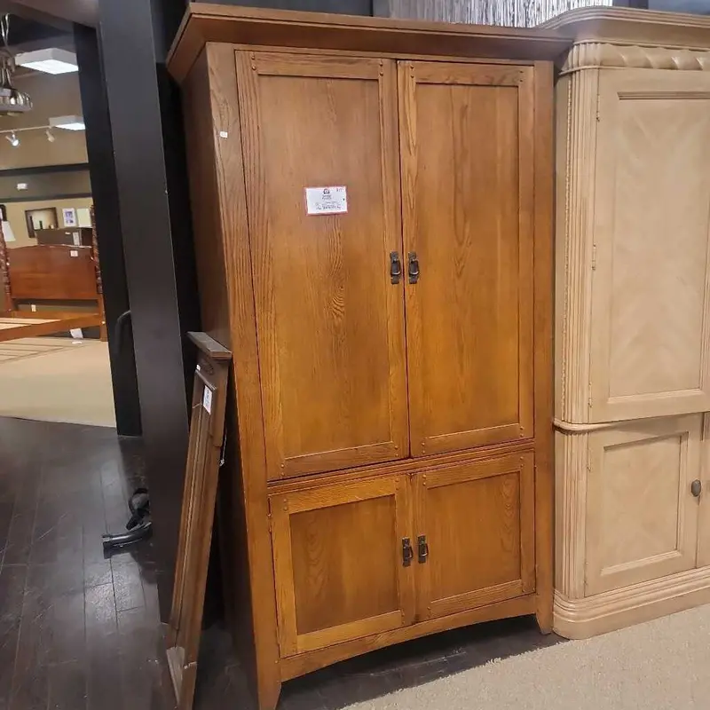 Rustic Mission-Style Armoire 1