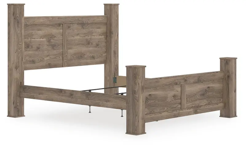 Rusticott King Poster Bed – Elevated Rustic Charm With Tall Posts 1