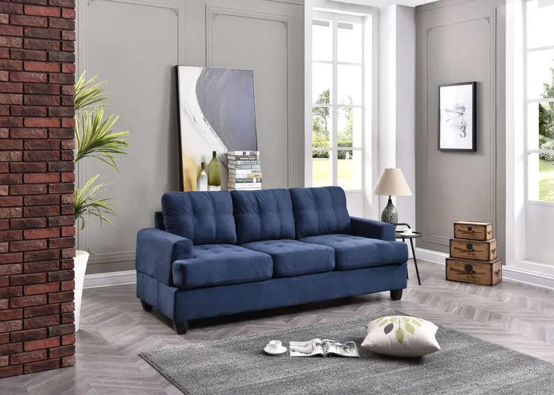 Sandridge Mid-Century Inspired Sofa With Walnut-Finish Legs 1