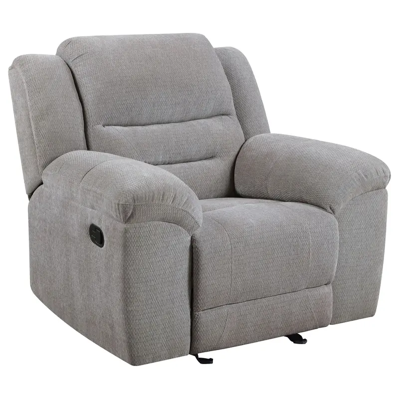Sebring Gray Upholstered Glider Recliner Chair – Manual Recline & Smooth Glide 1