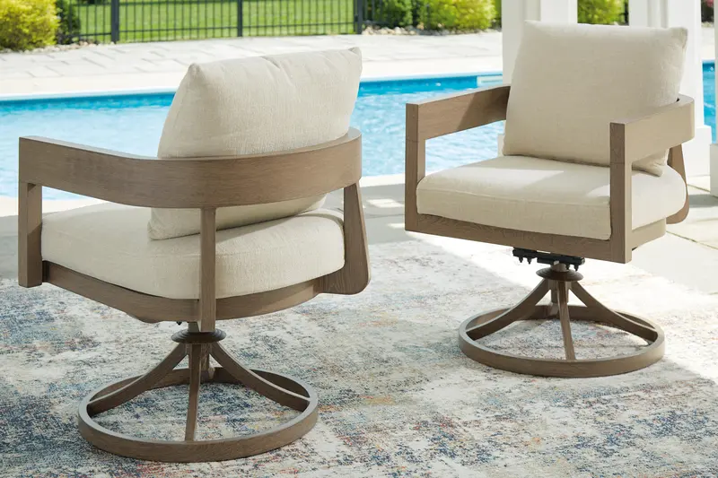 Serene Bay Swivel Accent Chair With Dual Cushioned Seating (Set Of 2) 1