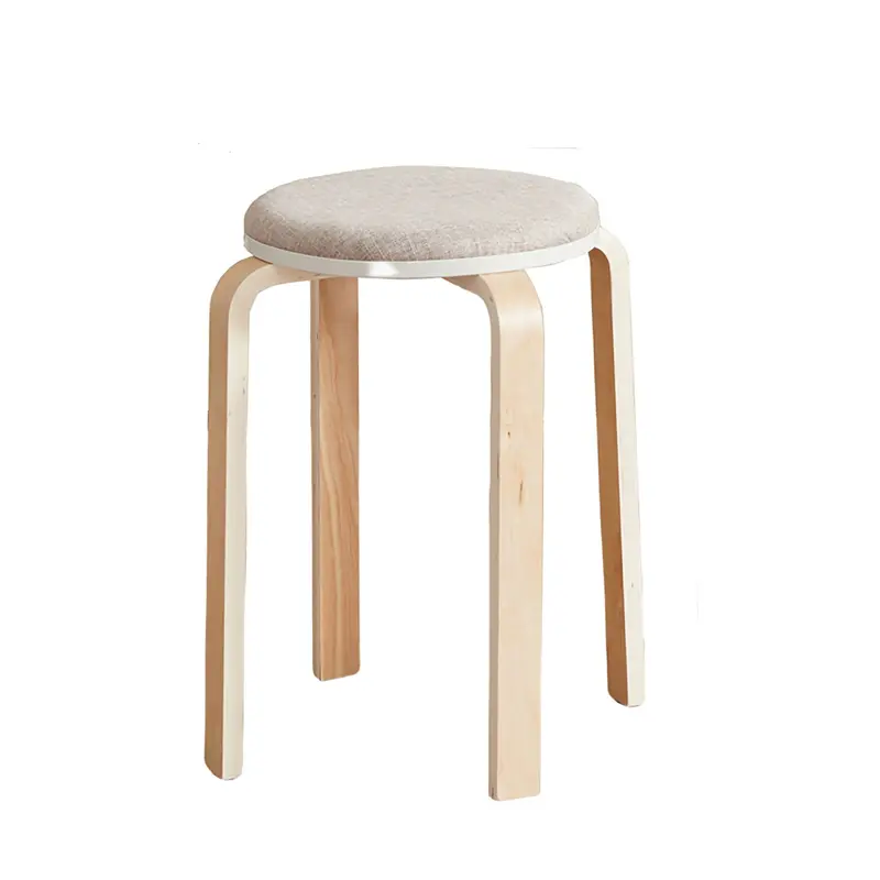 Set Of 4 Stackable Round Backless Bar Stools 1