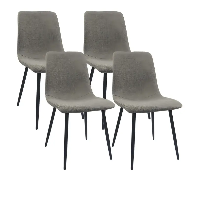 Set Of 4 Upholstered Modern Dining Chairs With Padded Seats And Reinforced Legs 1