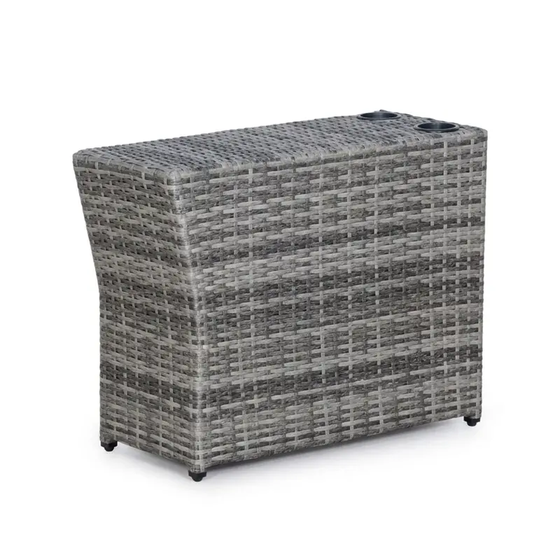 Shick Outdoor Side Table – Textured Gray Concrete-Look Table For Patio Or Balcony Use 1
