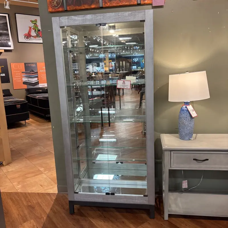 Silver Howard Miller Glass-Front Curio Cabinet 1