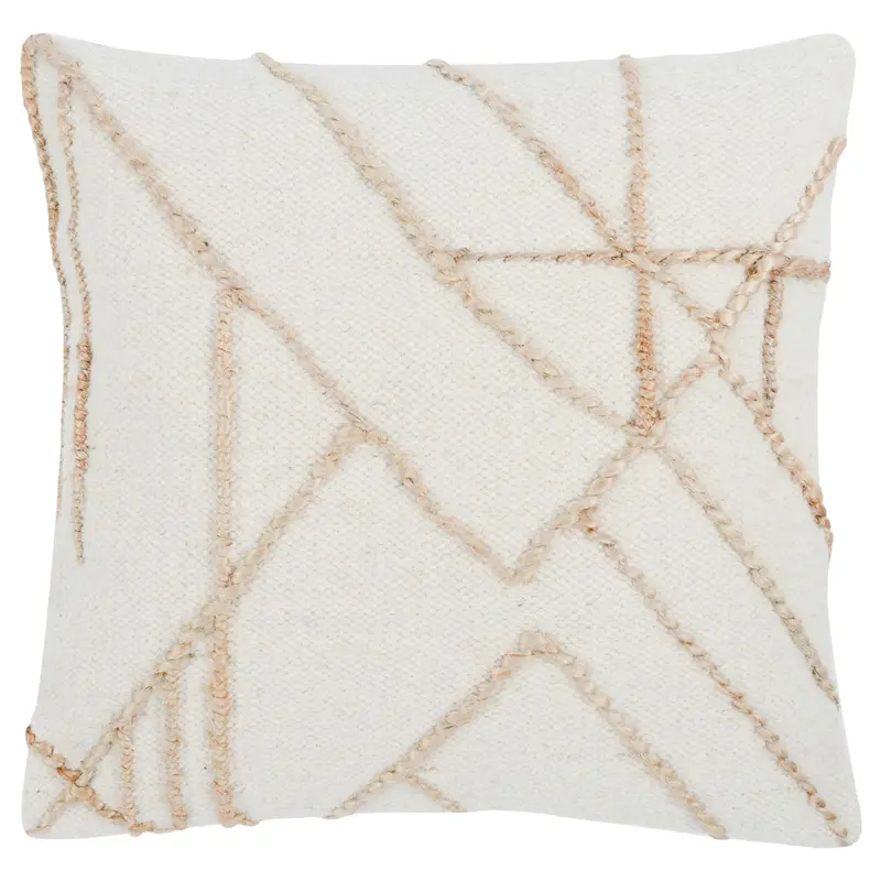 Sintra Textured Throw Pillow – Ivory & Natural 1