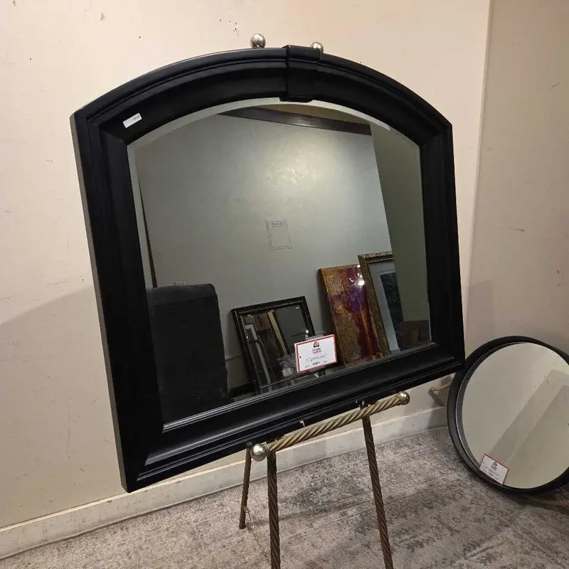 Sleek Black Wall-Mounted Mirror 1