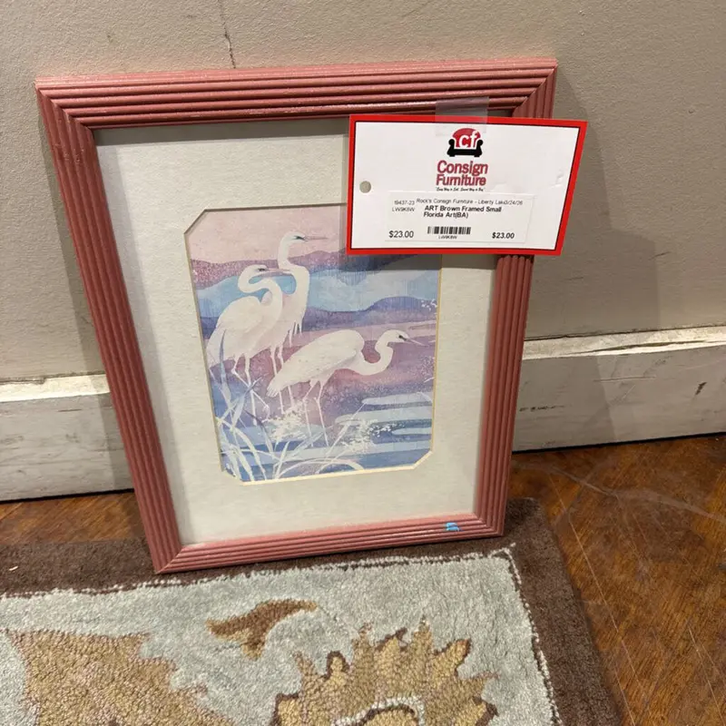 Small Florida-Inspired Wall Art In Brown Frame – Coastal Decor (Model Ba) 1