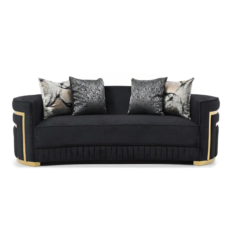 Soledad Upholstered Sofa – Sleek Black Design With Color-Accented Details 1