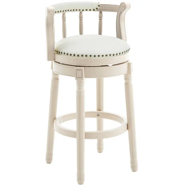 Solid Wood Bar Stool With Backrest 1