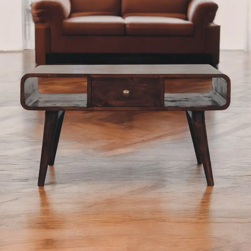 Solid Wood Oval Coffee Table 1