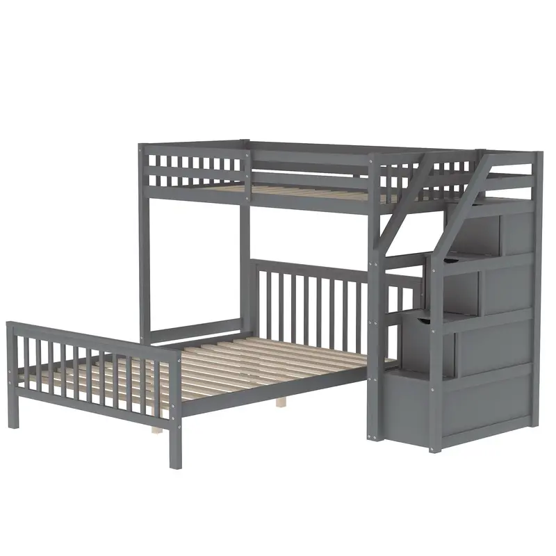 Space-Saving Loft Bed With Built-In Staircase And Hidden Compartment Storage 2