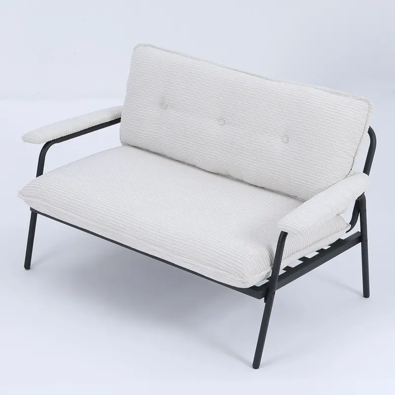 Space-Saving Modern Metal-Frame Sofa With High-Density Sponge Cushioning 4