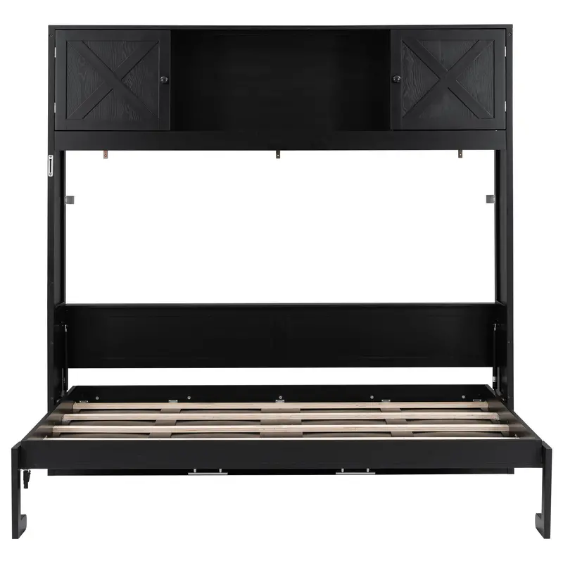Space-Saving Murphy Bed With Integrated Storage Cabinets 1