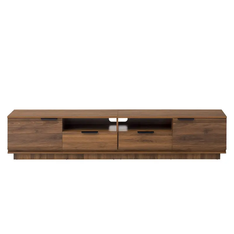 Spacious Entertainment Center Tv Stand With Deep Storage Drawers, Soft-Close Hinges, And Cable Management System 1