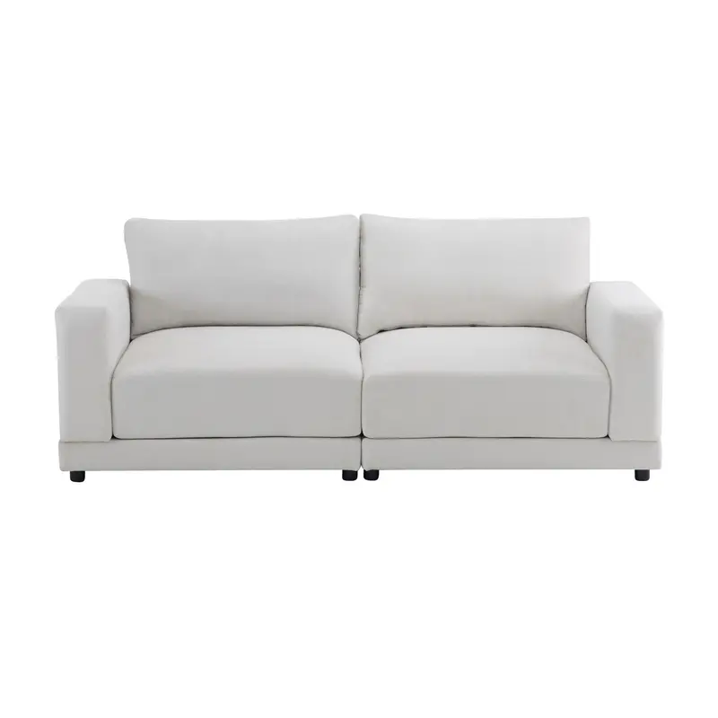 Square-Arm Modern Sofa With Plush Upholstery And Deep Seating 3