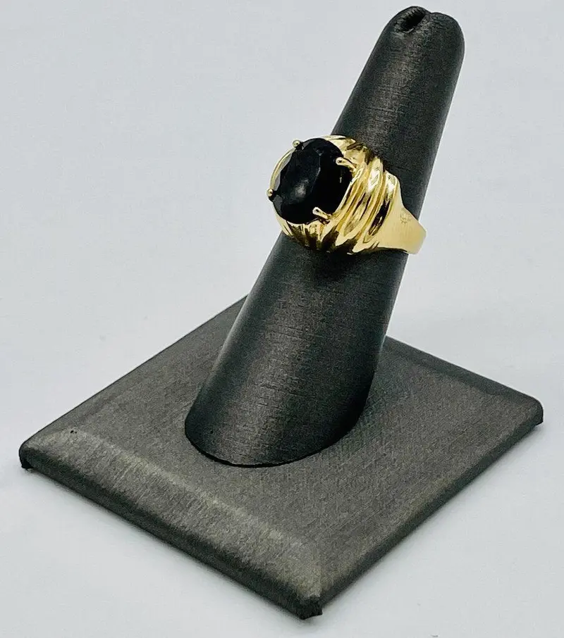 Stainless Steel Or Plated Oval Smokey Quartz Ring 1